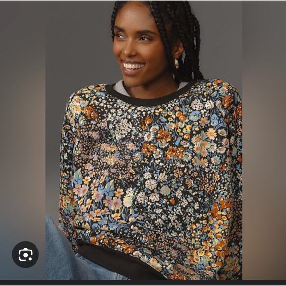 Anthropologie Maeve Floral Sweathshirt S NWT - Picture 2 of 5